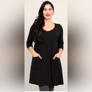 Blue Sky Clothing Veronica Tunic, Black, Bamboo Cotton 1X